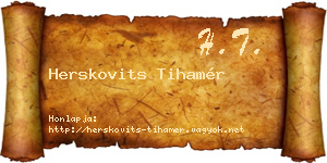 Herskovits Tihamér névjegykártya